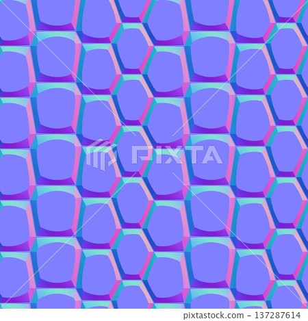 Sharp Beveled Hexagonal Tile Normal Map Sharp Beveled Hexagonal Tile Normal Map 137287614