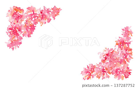 水彩畫。水彩康乃馨矢量圖。母親節康乃馨相框素材。 137287752