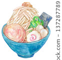 水彩插畫，手繪，精力充沛的拉麵 137287789
