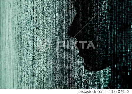 3D Rendered AI Assistant in Virtual Environment with Binary Code Background 3D Rendered AI Assistant in Virtual Environment with Binary Code Background 137287930