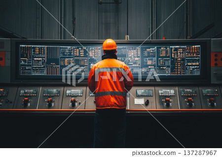 Massive Holographic AI Interface Displaying Deep Data within Control Room Massive Holographic AI Interface Displaying Deep Data within Control Room 137287967