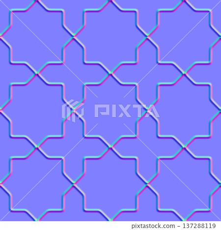 Thin Bevel Islamic Star Pattern Normal Map 137288119