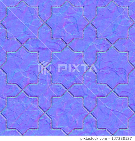 Islamic Star Pattern Textured Normal Map Islamic Star Pattern Textured Normal Map 137288127