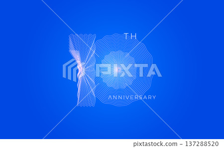 Anniversary Celebration Date Emblem Badge, Abstract 10th Logo Blue Background for Invitation Greeting Card, Corporate Jubilee Sign, Commemorate Occasion Symbol. Wavy Guilloche. Vector Illustration Anniversary Celebration Date Emblem Badge, Abstract 10th Logo Blue Background for Invitation Greeting Card, Corporate Jubilee Sign, Commemorate Occasion Symbol. Wavy Guilloche. Vector Illustration 137288520