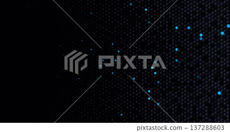 Futuristic hexagon tech background, dark honeycomb with blue glow. For website hero, fintech, AI, crypto decks, dashboards. Tech backgrounds, hexagon patterns for branding. Vector illustration 137288603