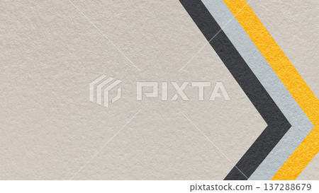 Light beige paper texture background with yellow black chevron stripes and copy space for banner, presentation, template 137288679
