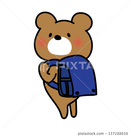 庫馬波特背著一個藍色書包 137288838