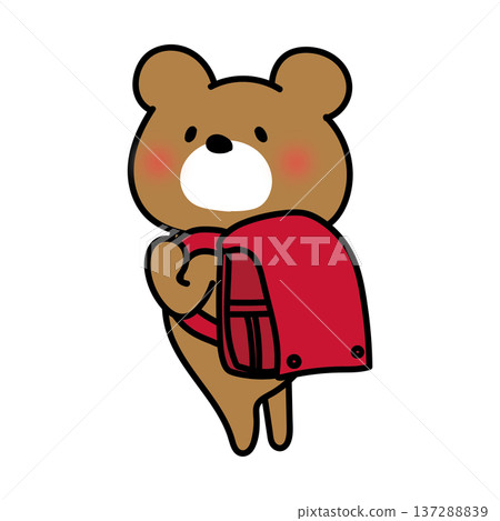 庫馬波特背著一個紅色書包 137288839