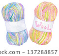 水彩插畫，手繪，彩色紗線 137288857