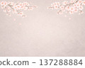 Cherry blossom scene, spring frame, watercolor style, greige 137288884