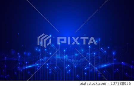 Big data visualization. Abstract technology innovation communication concept digital blue design background. Vector illustration Big data visualization. Abstract technology innovation communication concept digital blue design background. Vector illustration 137288936
