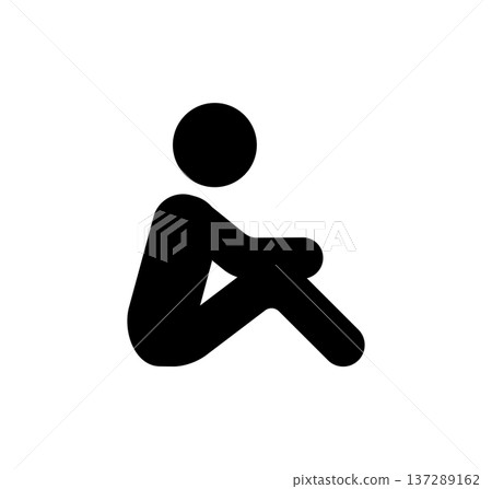Sitting person silhouette icon illustration 137289162