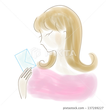 A woman with a letter 137289227