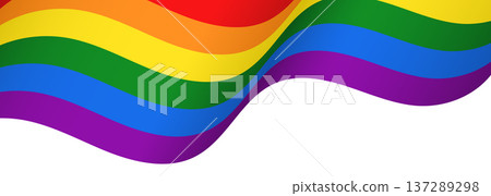 LGBT pride flag background, rainbow waving flag border 137289298