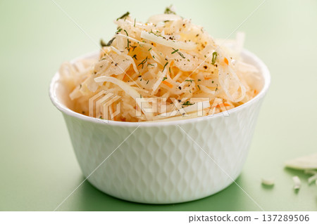fresh coleslaw cabbage salad with onion and dill fresh coleslaw cabbage salad with onion and dill 137289506