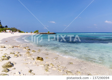 Crystal waters meet soft white sand Crystal waters meet soft white sand 137290094
