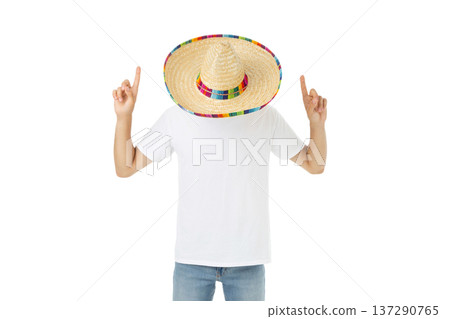Man in sombrero celebrates Cinco de Mayo, isolated, PNG Man in sombrero celebrates Cinco de Mayo, isolated, PNG 137290765