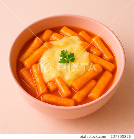 一碗淋上融化起司的炒年糕 137290836