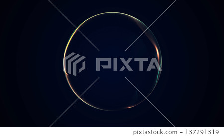 Abstract gradient sphere with smooth orange and green plasma light forming minimal futuristic orb on dark background. Soft glowing digital energy with modern clean aesthetic. 137291319