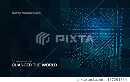 Abstract ai cyber background with 3d cube from dots and circles. Big data digital science and technology design and tech blockchain blue business concept backdrop. Computer network connection pattern. Abstract ai cyber background with 3d cube from dots and circles. Big data digital science and technology design and tech blockchain blue business concept backdrop. Computer network connection pattern. 137291334