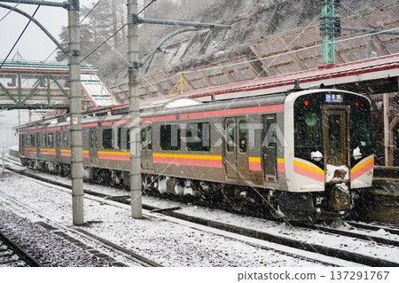 train in the snow 137291767