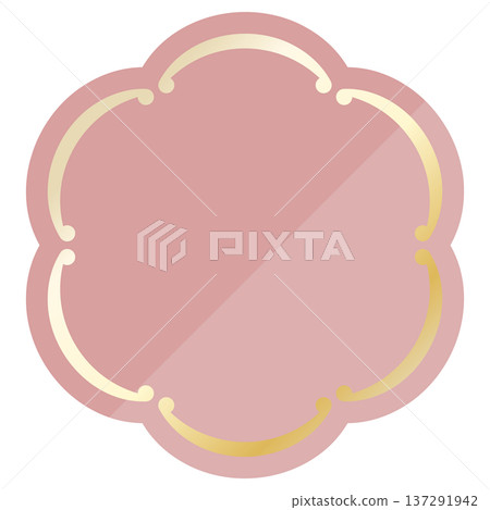 Luxurious Japanese-style frame in dusty pink and gold 137291942