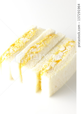 Egg sandwich photographed on a white background Egg sandwich photographed on a white background 137291964