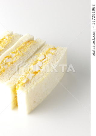 Egg sandwich photographed on a white background Egg sandwich photographed on a white background 137291968