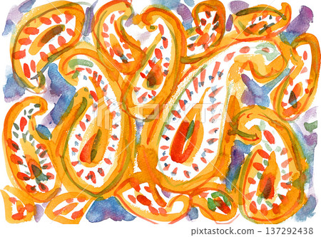 水彩佩斯利圖案 26304像素7 137292438