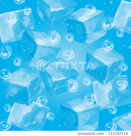 冰和水滴背景紋理方形淺藍色 137292516