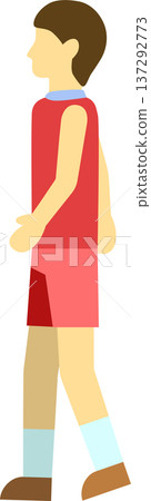 Illustration of a walking runner (male) 137292773