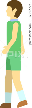 Illustration of a walking runner (male) Illustration of a walking runner (male) 137292774