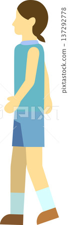Illustration of a walking runner, woman Illustration of a walking runner, woman 137292778