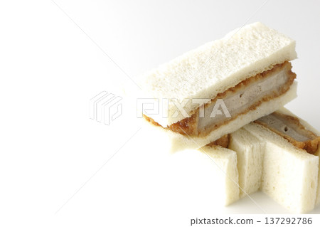 Fillet cutlet sandwich photographed on a white background Fillet cutlet sandwich photographed on a white background 137292786