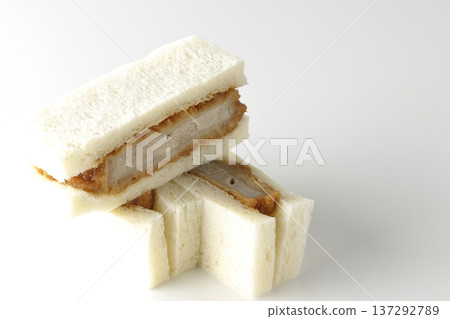 Fillet cutlet sandwich photographed on a white background Fillet cutlet sandwich photographed on a white background 137292789