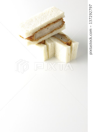 Fillet cutlet sandwich photographed on a white background Fillet cutlet sandwich photographed on a white background 137292797