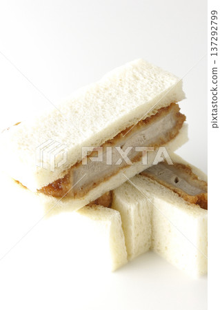 Fillet cutlet sandwich photographed on a white background Fillet cutlet sandwich photographed on a white background 137292799