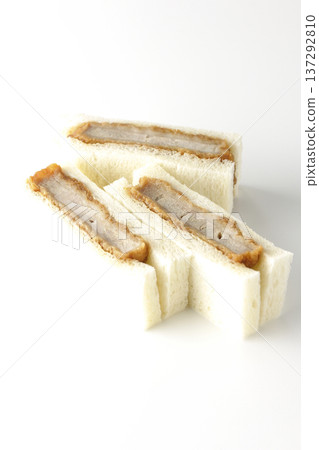 Fillet cutlet sandwich photographed on a white background Fillet cutlet sandwich photographed on a white background 137292810