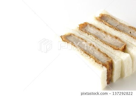 Fillet cutlet sandwich photographed on a white background Fillet cutlet sandwich photographed on a white background 137292822