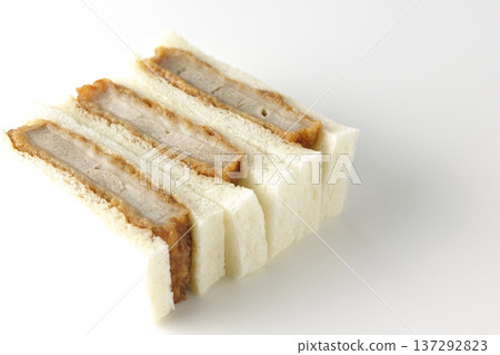 Fillet cutlet sandwich photographed on a white background Fillet cutlet sandwich photographed on a white background 137292823