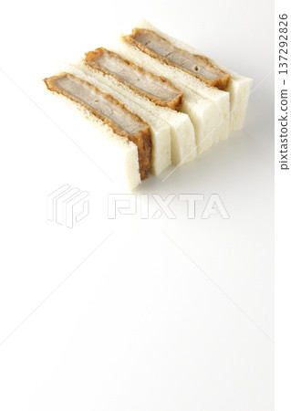 Fillet cutlet sandwich photographed on a white background 137292826