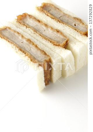 Fillet cutlet sandwich photographed on a white background Fillet cutlet sandwich photographed on a white background 137292829