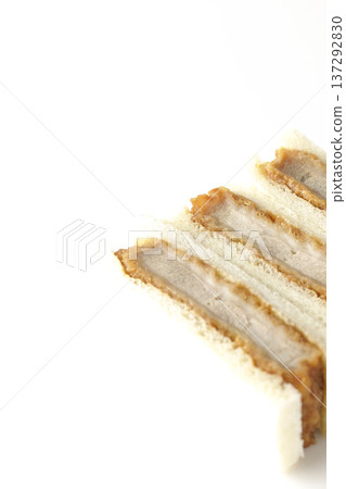 Fillet cutlet sandwich photographed on a white background 137292830