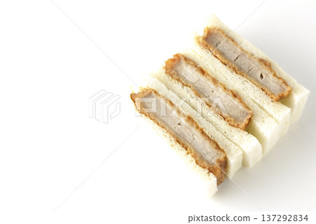 Fillet cutlet sandwich photographed on a white background Fillet cutlet sandwich photographed on a white background 137292834