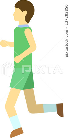 Illustration of a male runner jogging 137292850