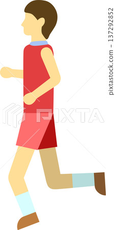 Illustration of a male runner jogging Illustration of a male runner jogging 137292852