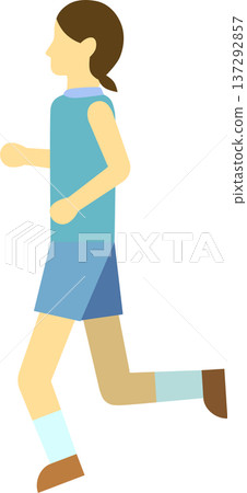 Illustration of a female runner jogging Illustration of a female runner jogging 137292857