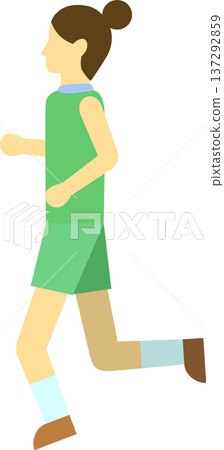 Illustration of a female runner jogging Illustration of a female runner jogging 137292859