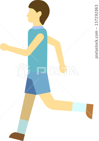 男性跑步者的奔跑插圖 男性跑步者的奔跑插圖 137292863