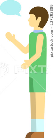 一幅正在聊天的男跑者的插圖 一幅正在聊天的男跑者的插圖 137292889